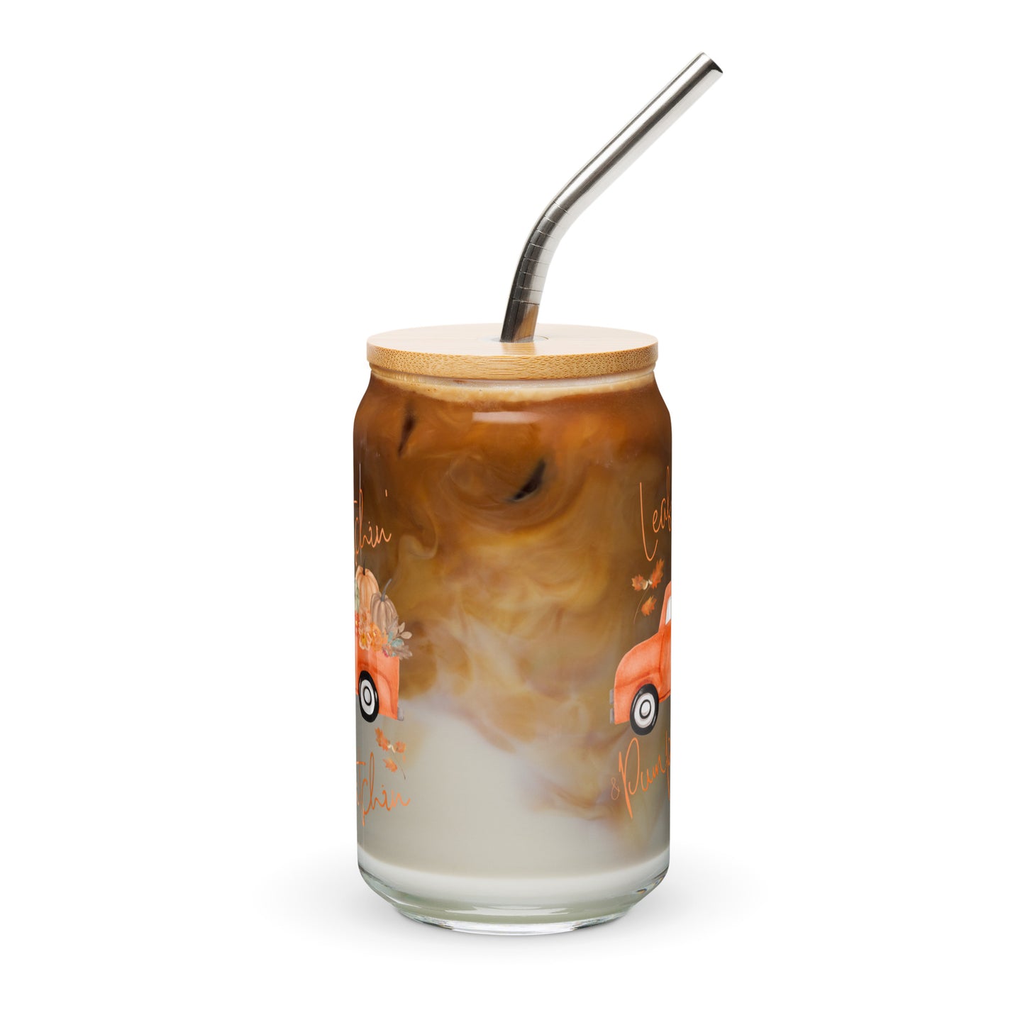 Leaf Catchin' & Pumpkin Patchin' Can-shaped glass