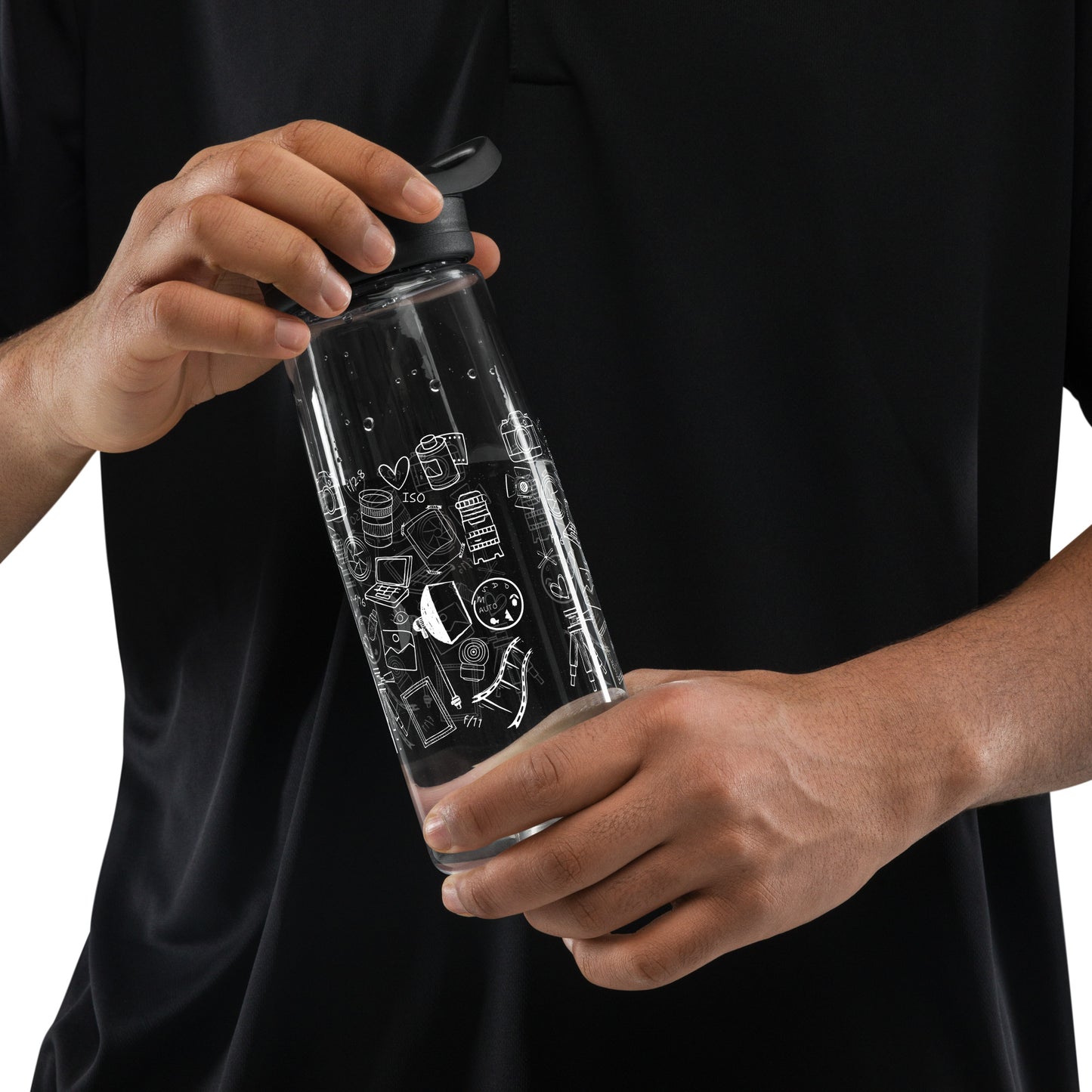 PHOTOGRAPHY DOODLES Sports water bottle