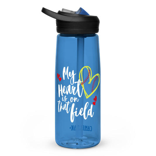 My Heart is on that Field Sports water bottle