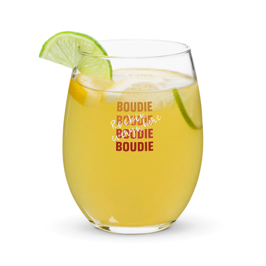 Boudie Rockin' Everywhere Stemless wine glass