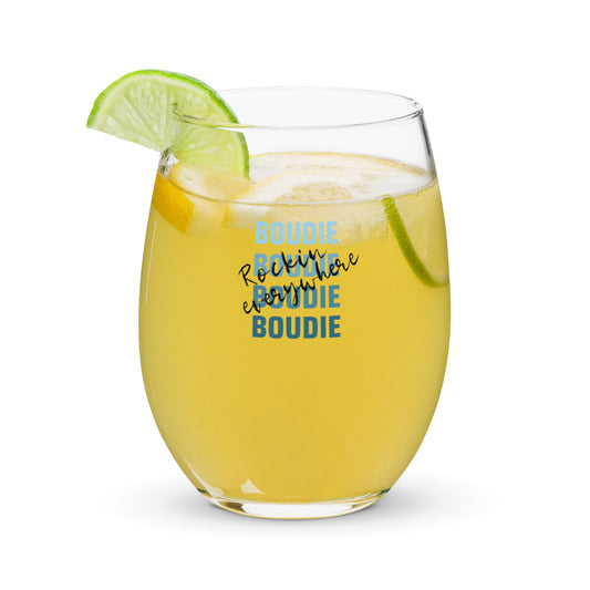 Boudie Rockin' Everywhere Blues Stemless wine glass