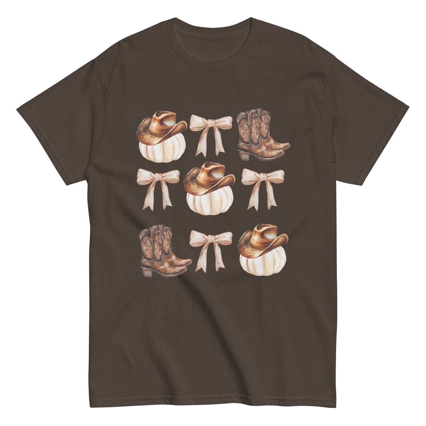 White Pumpkins, Boots-n-Bows Unisex classic tee