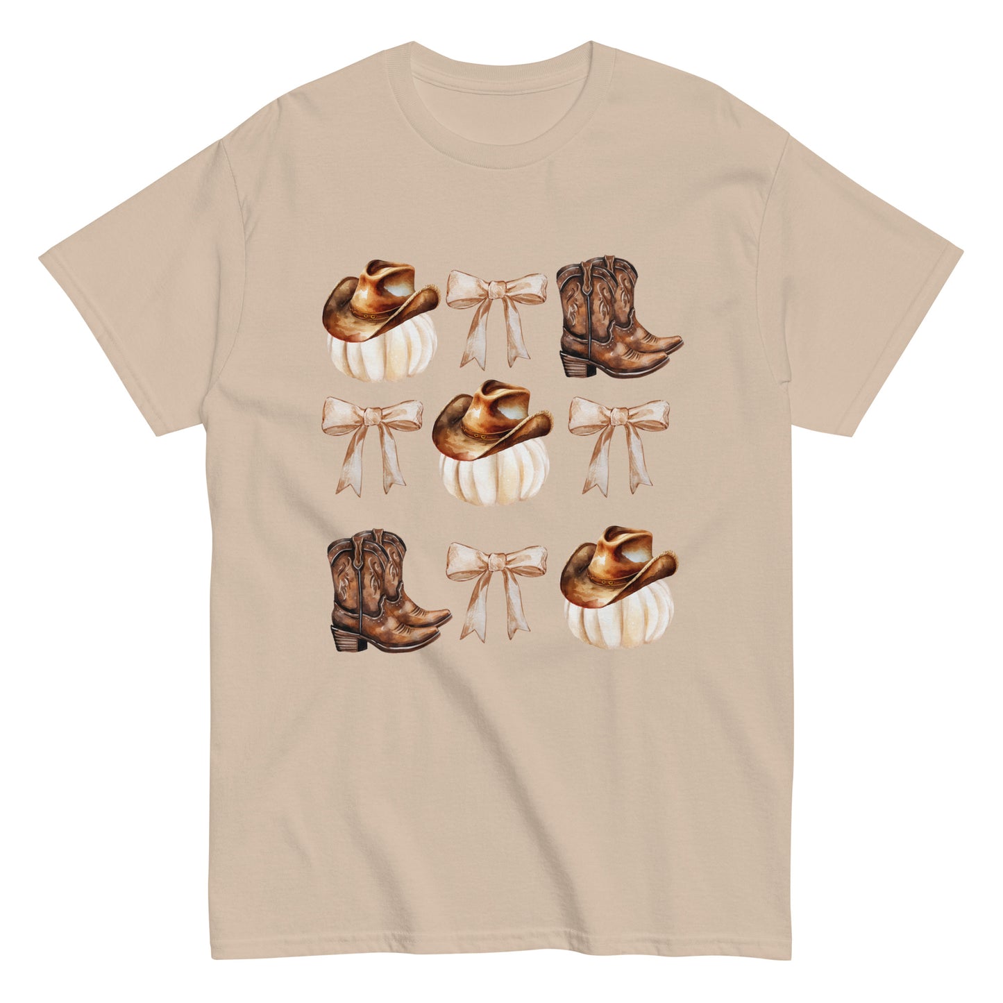 White Pumpkins, Boots-n-Bows Unisex classic tee