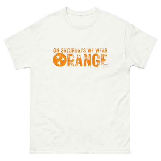 On Saturdays we wear ORANGE Unisex classic tee