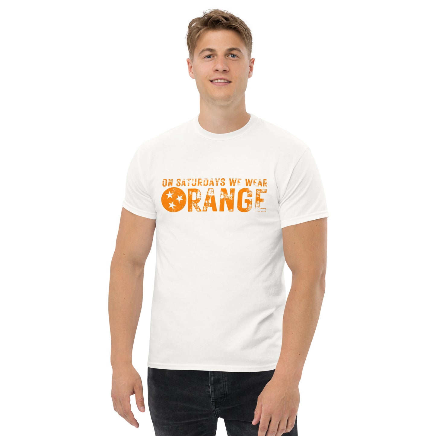 On Saturdays we wear ORANGE Unisex classic tee