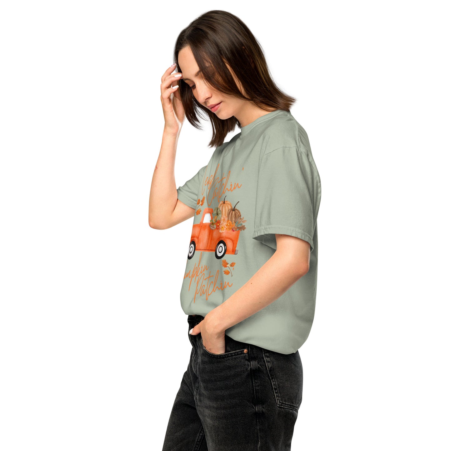 Leaf Catchin' & Pumpkin Patchin' Unisex garment-dyed heavyweight t-shirt