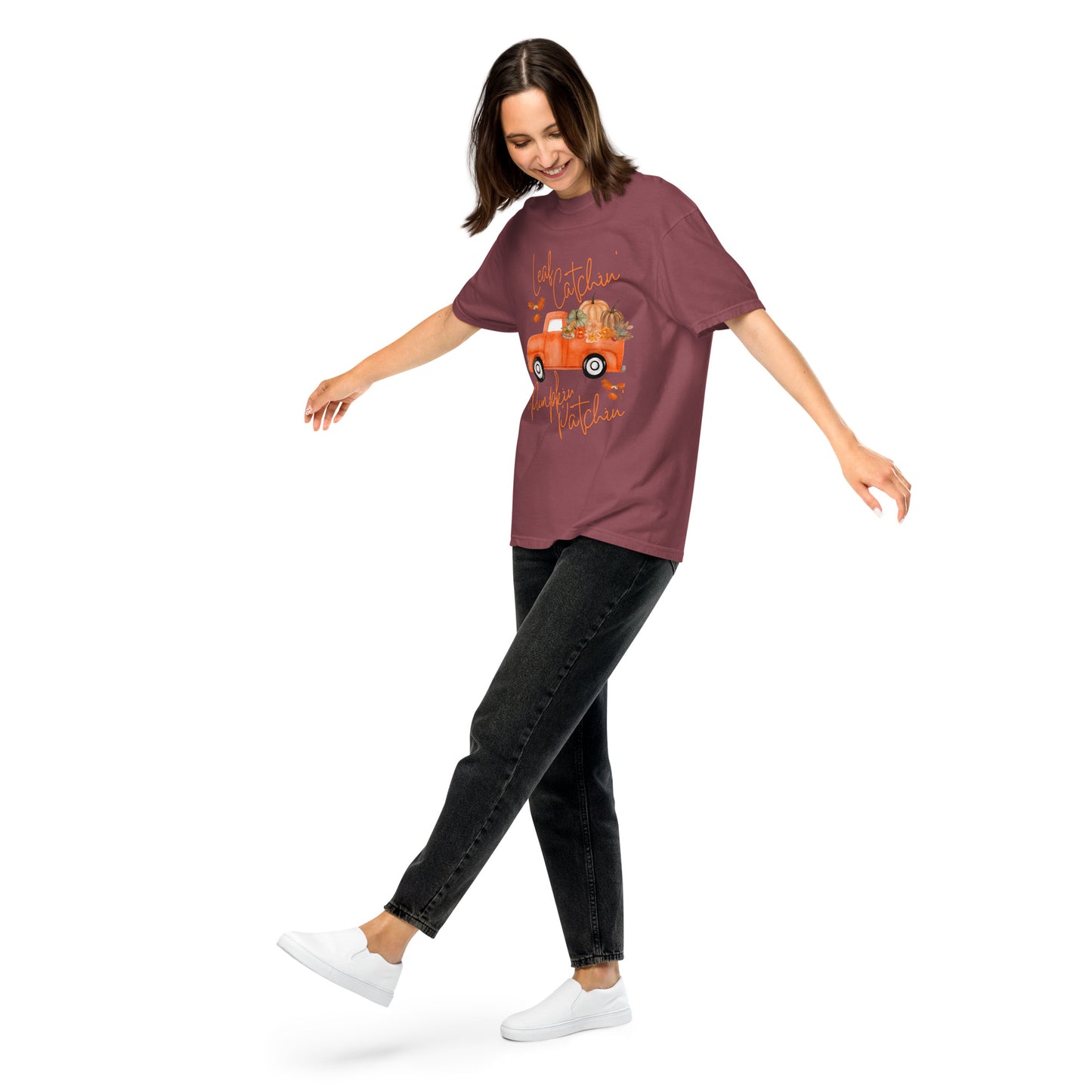 Leaf Catchin' & Pumpkin Patchin' Unisex garment-dyed heavyweight t-shirt
