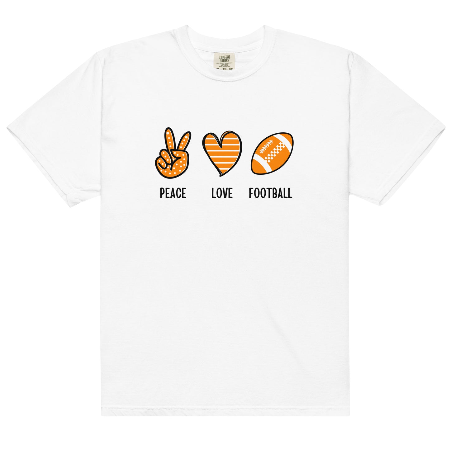 Peace Love Football Unisex garment-dyed heavyweight t-shirt