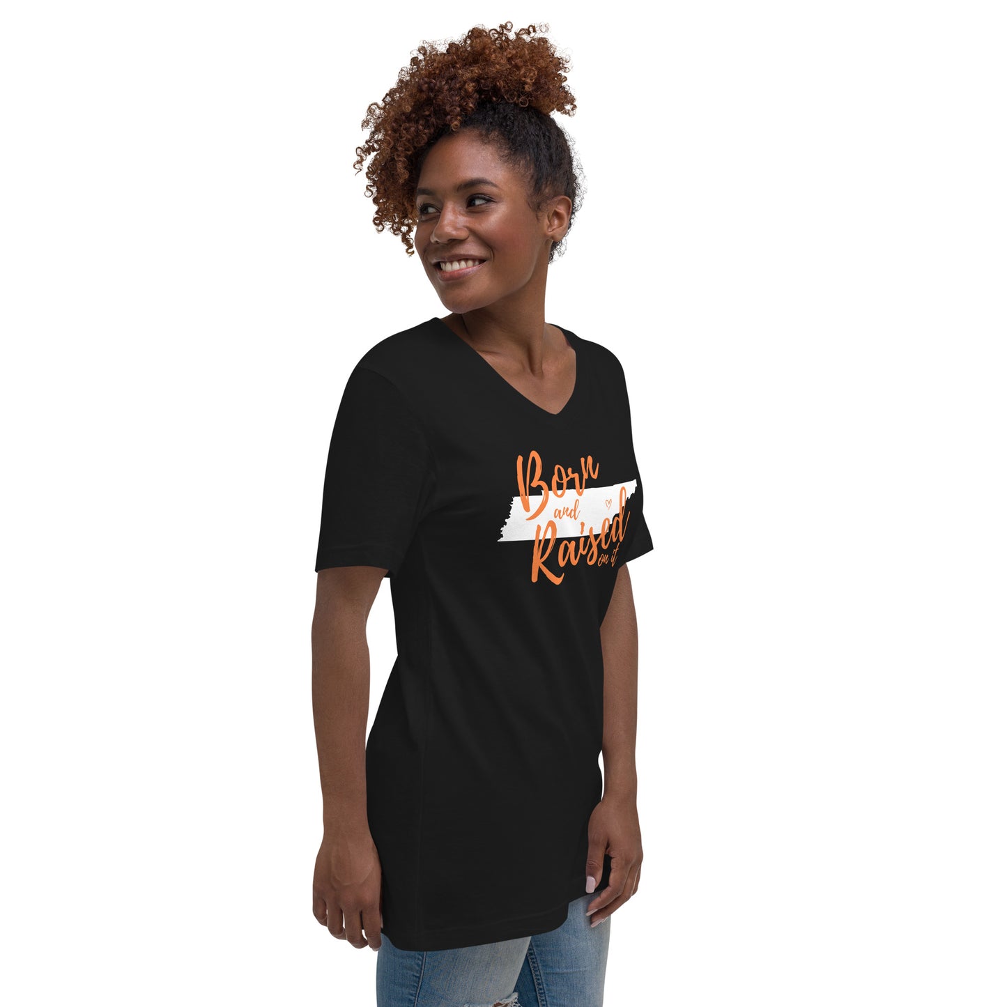 Born and Raised TN Unisex Short Sleeve V-Neck T-Shirt