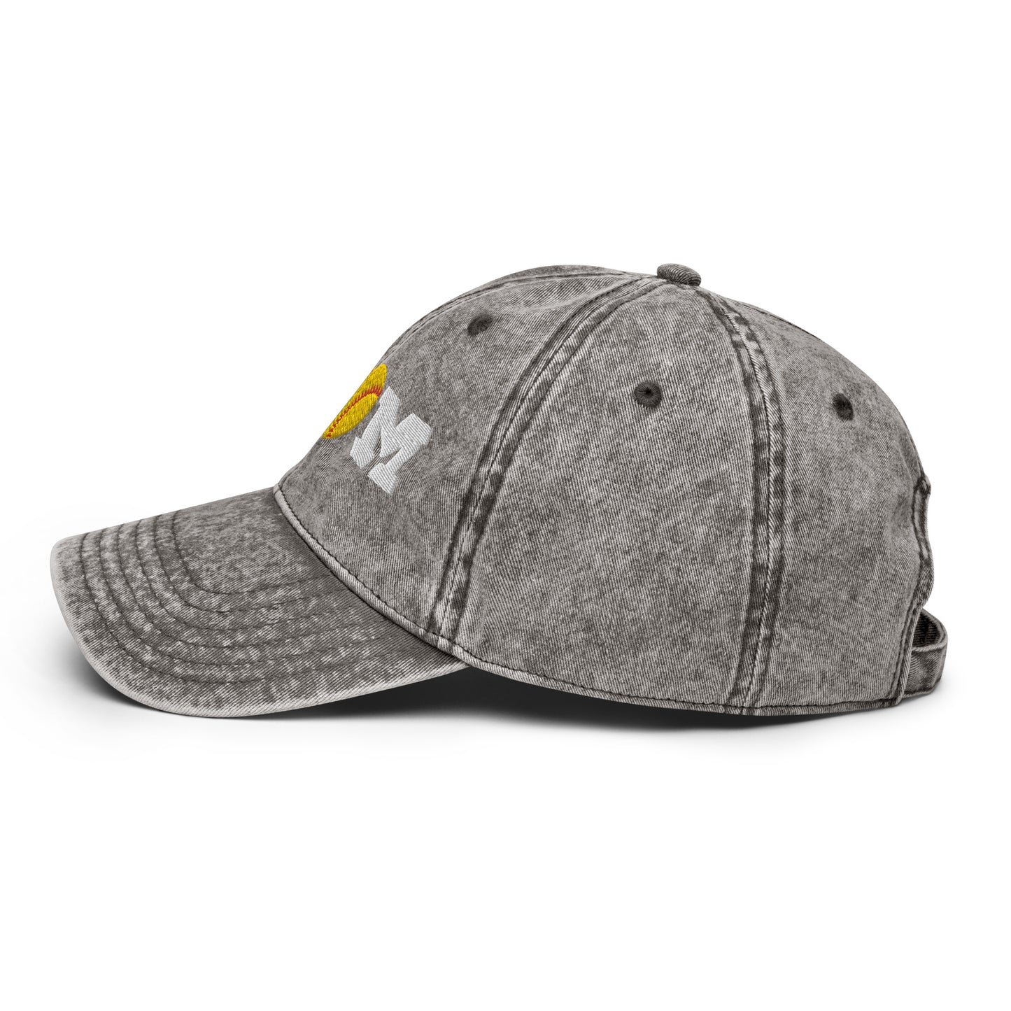 Softball Mom Heart Vintage Cotton Twill Cap