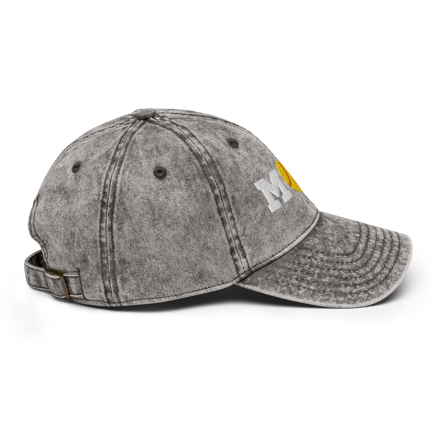 Softball Mom Heart Vintage Cotton Twill Cap
