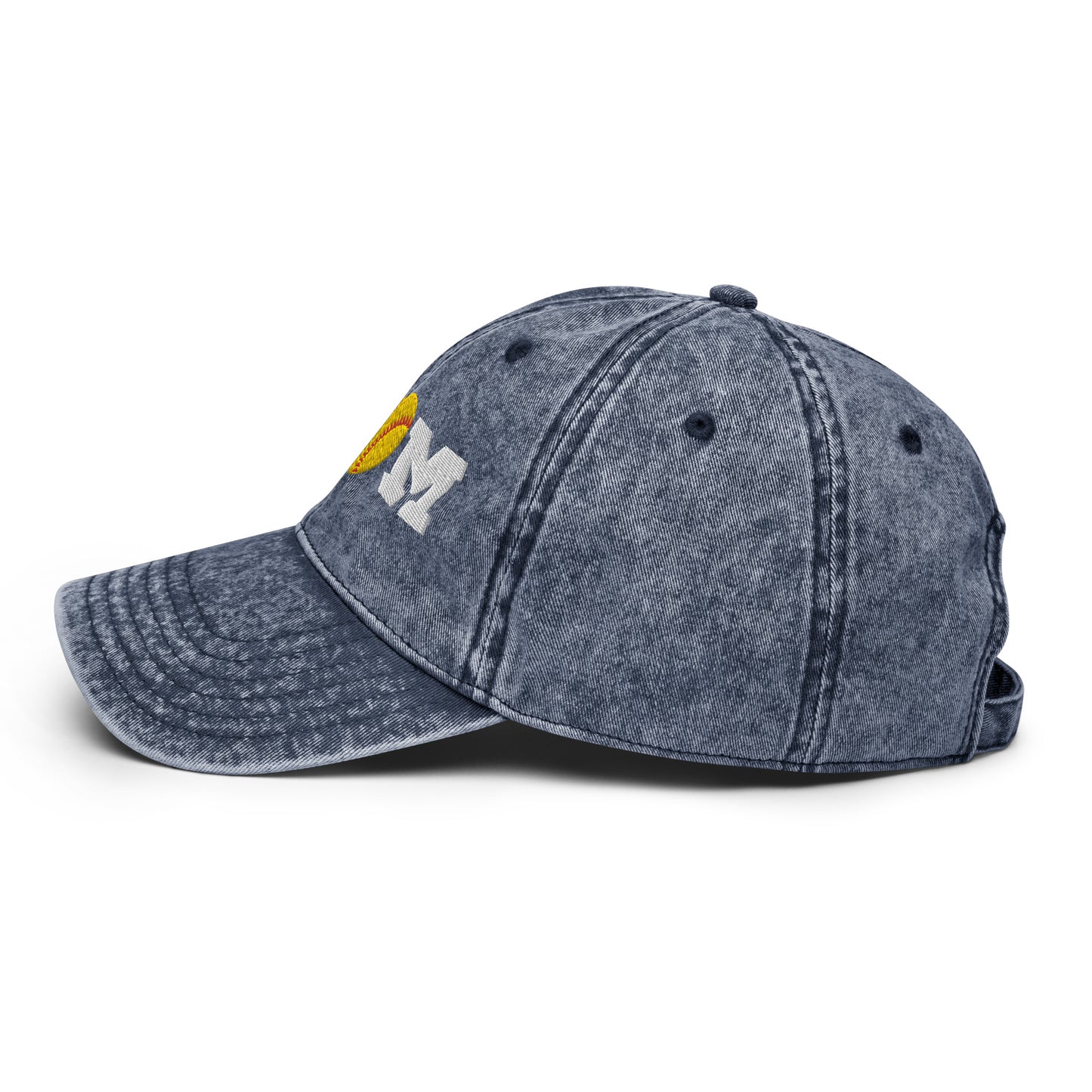 Softball Mom Heart Vintage Cotton Twill Cap