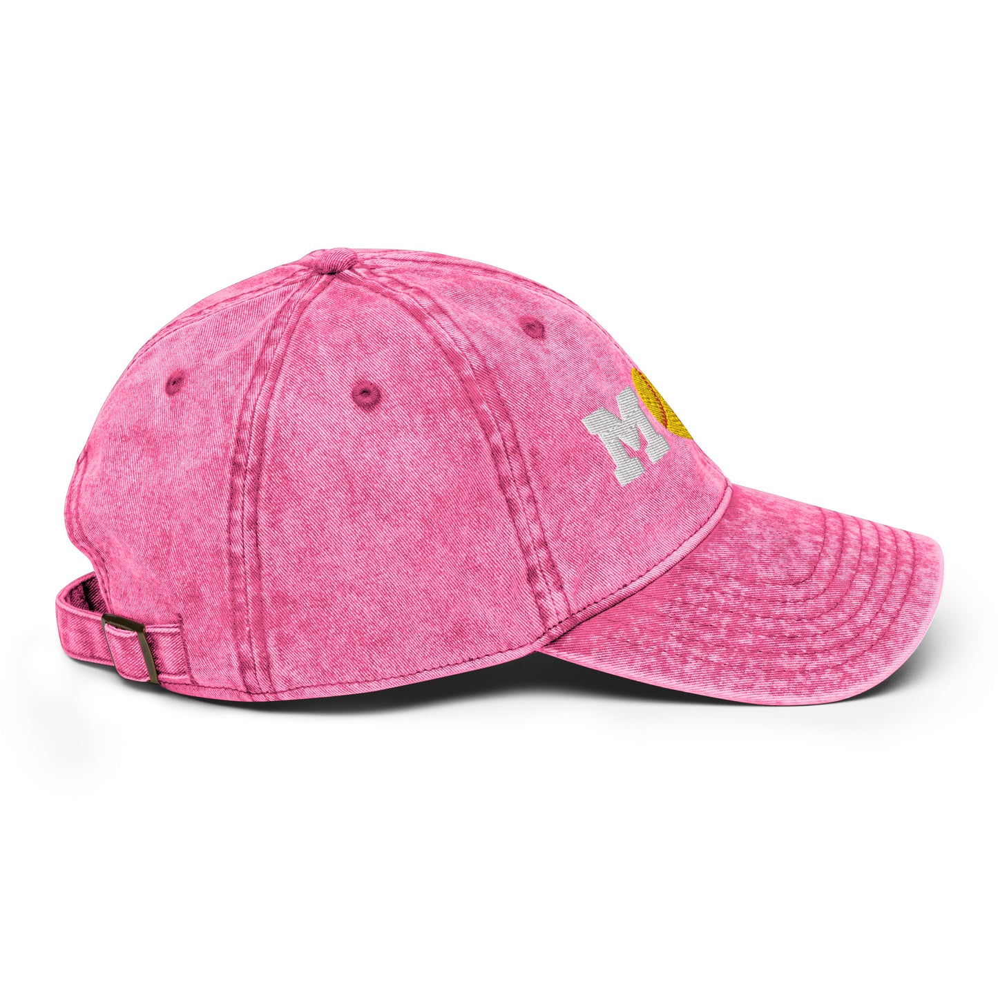 Softball Mom Heart Vintage Cotton Twill Cap