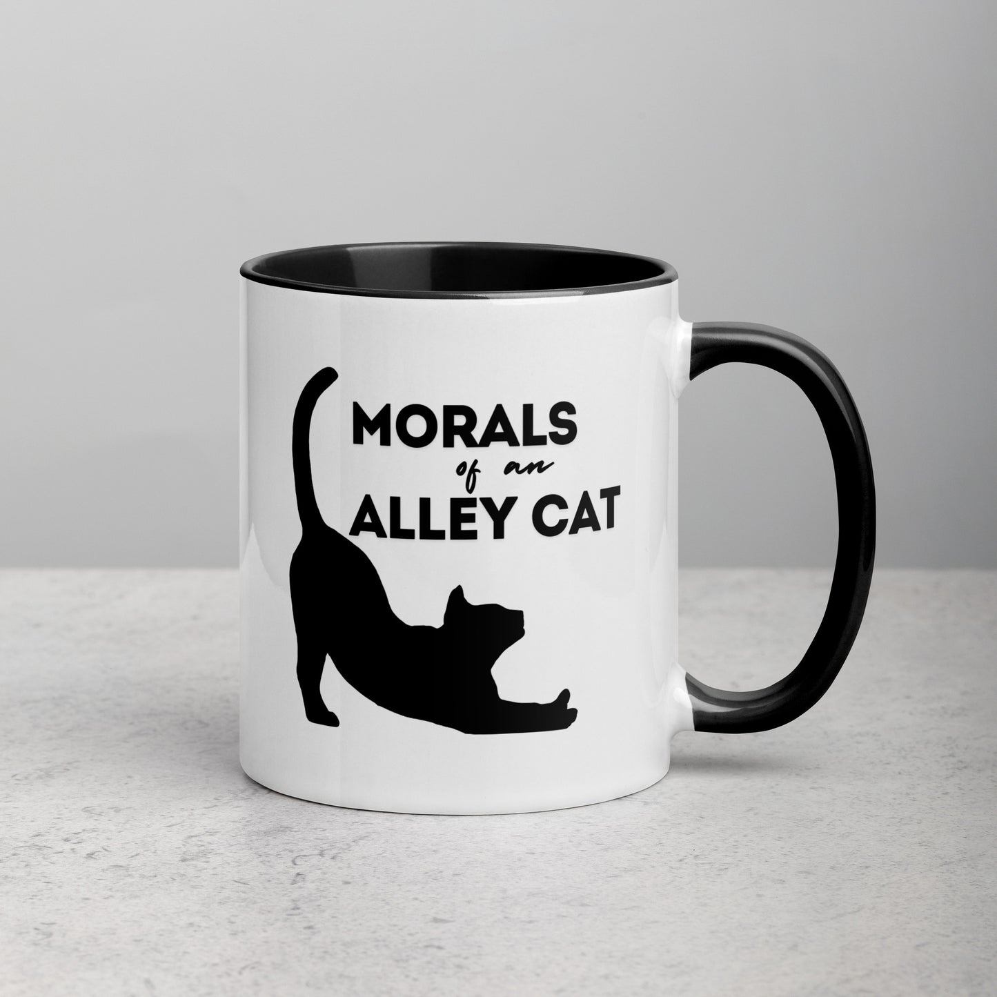 Morals of an Alley Cat Mug with Color Inside