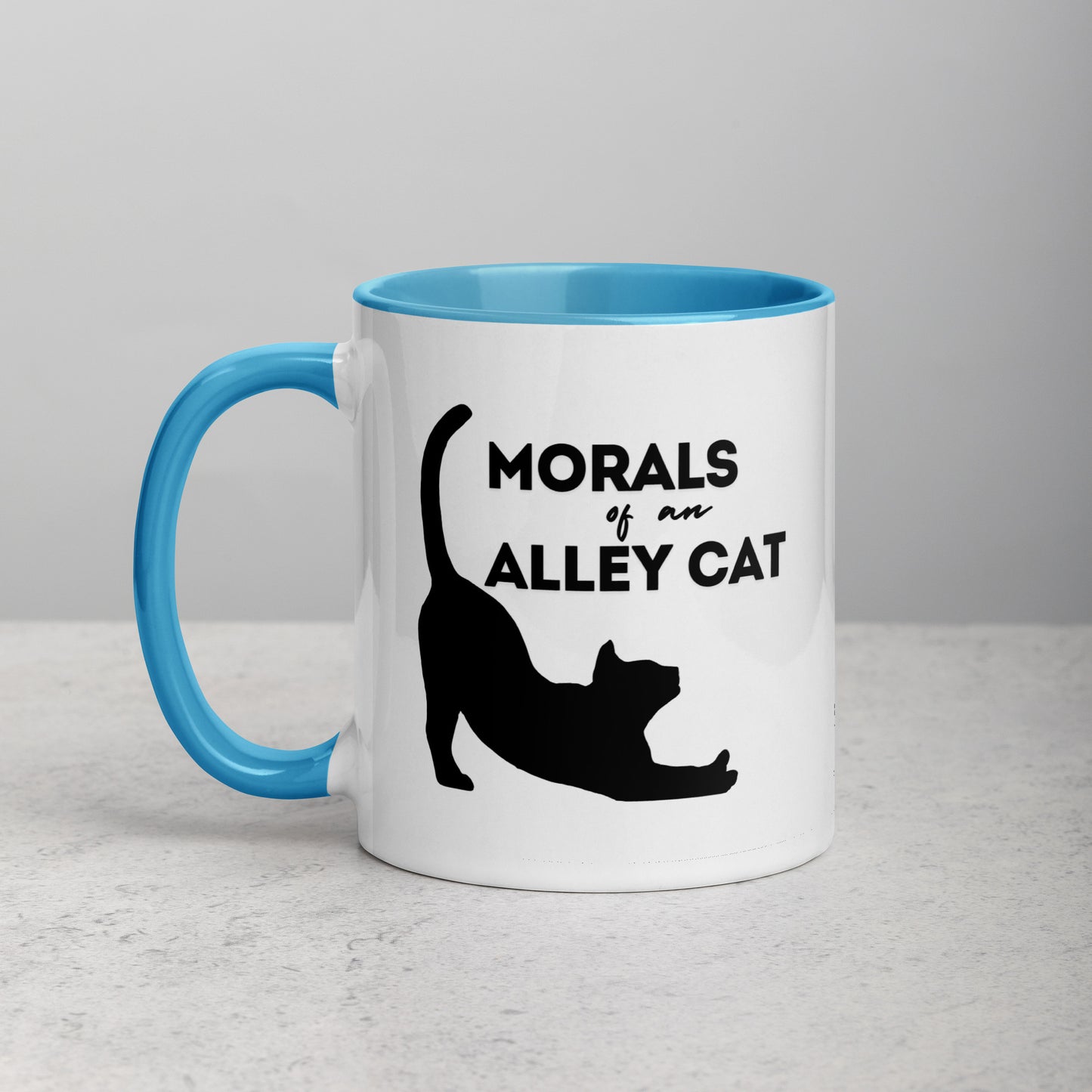 Morals of an Alley Cat Mug with Color Inside