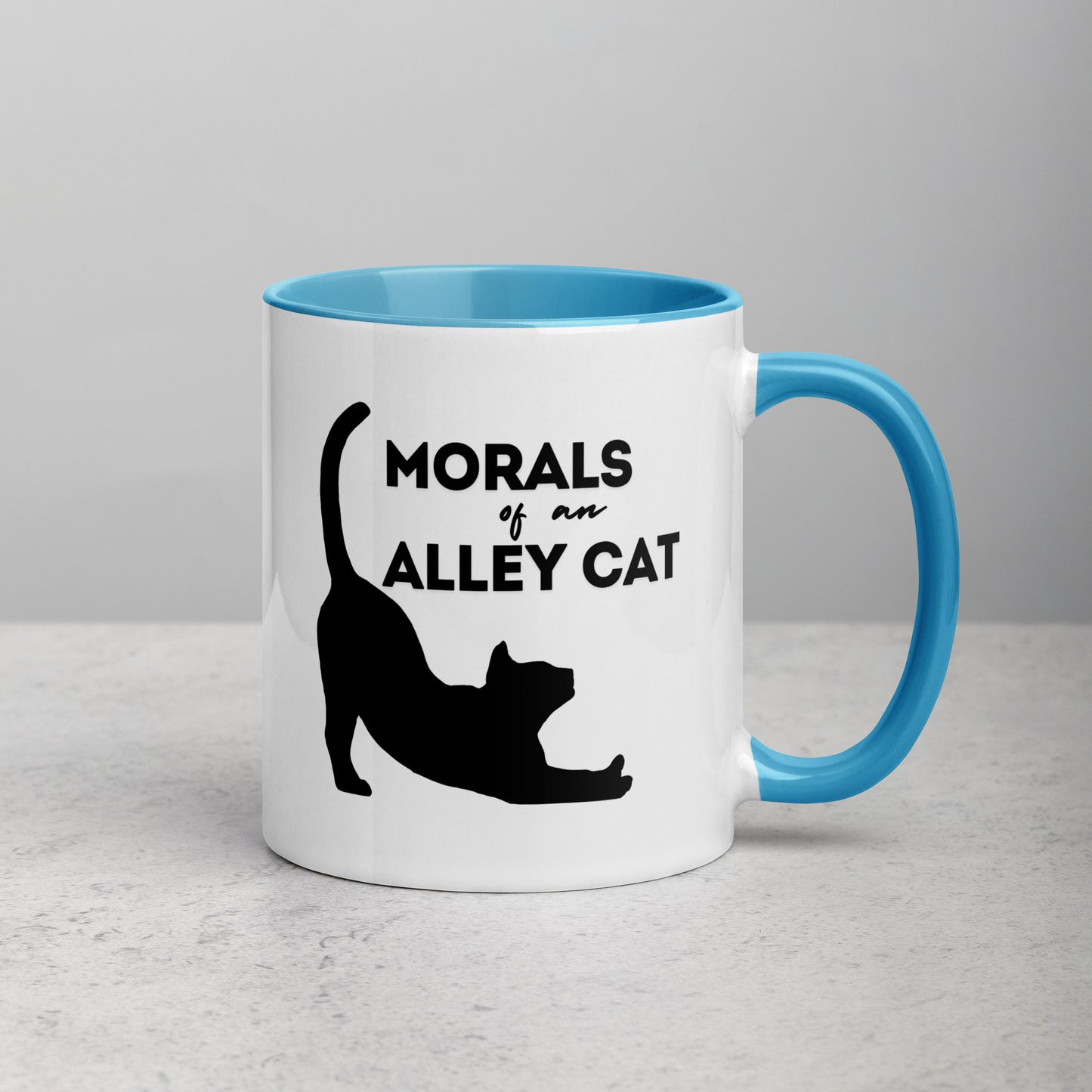 Morals of an Alley Cat Mug with Color Inside