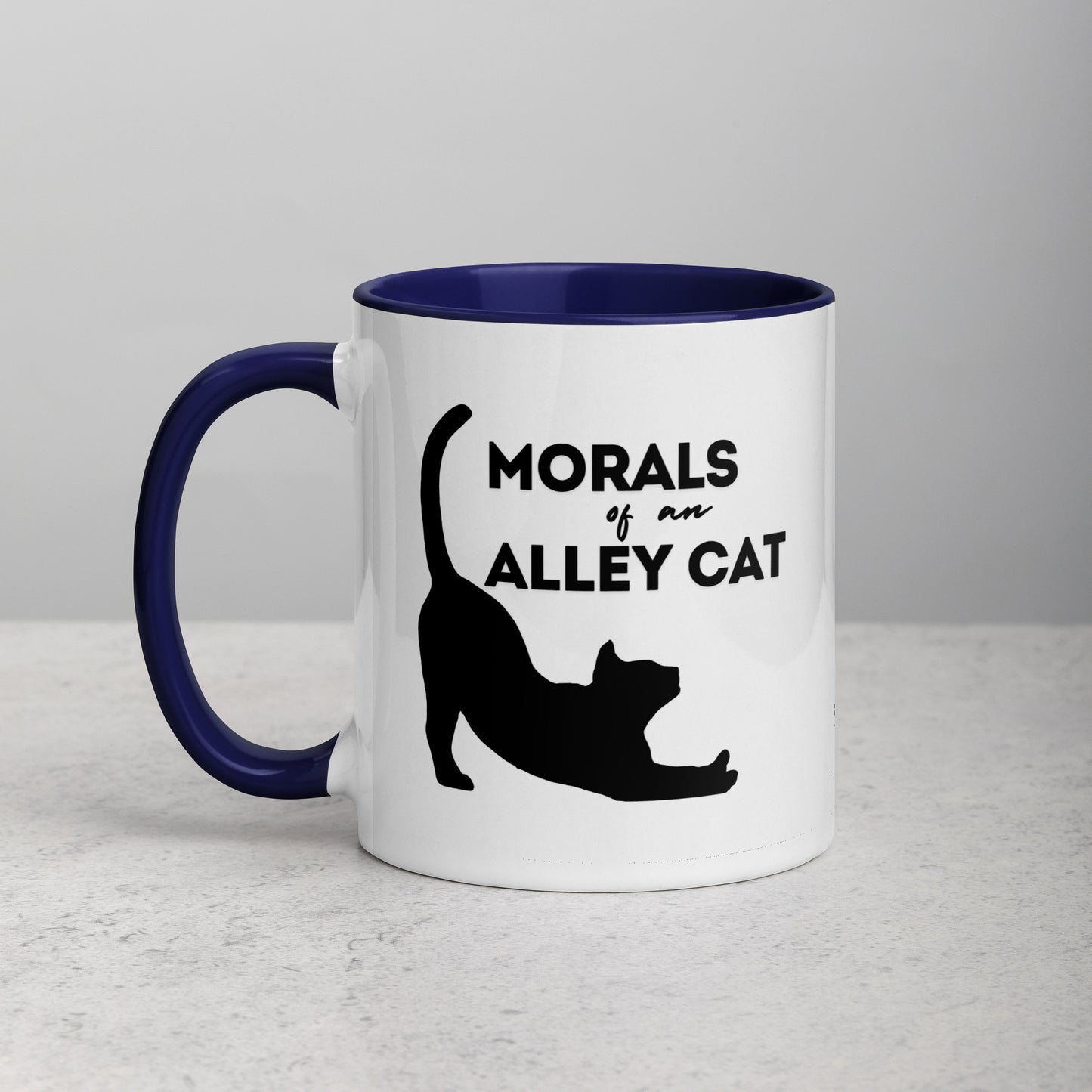 Morals of an Alley Cat Mug with Color Inside