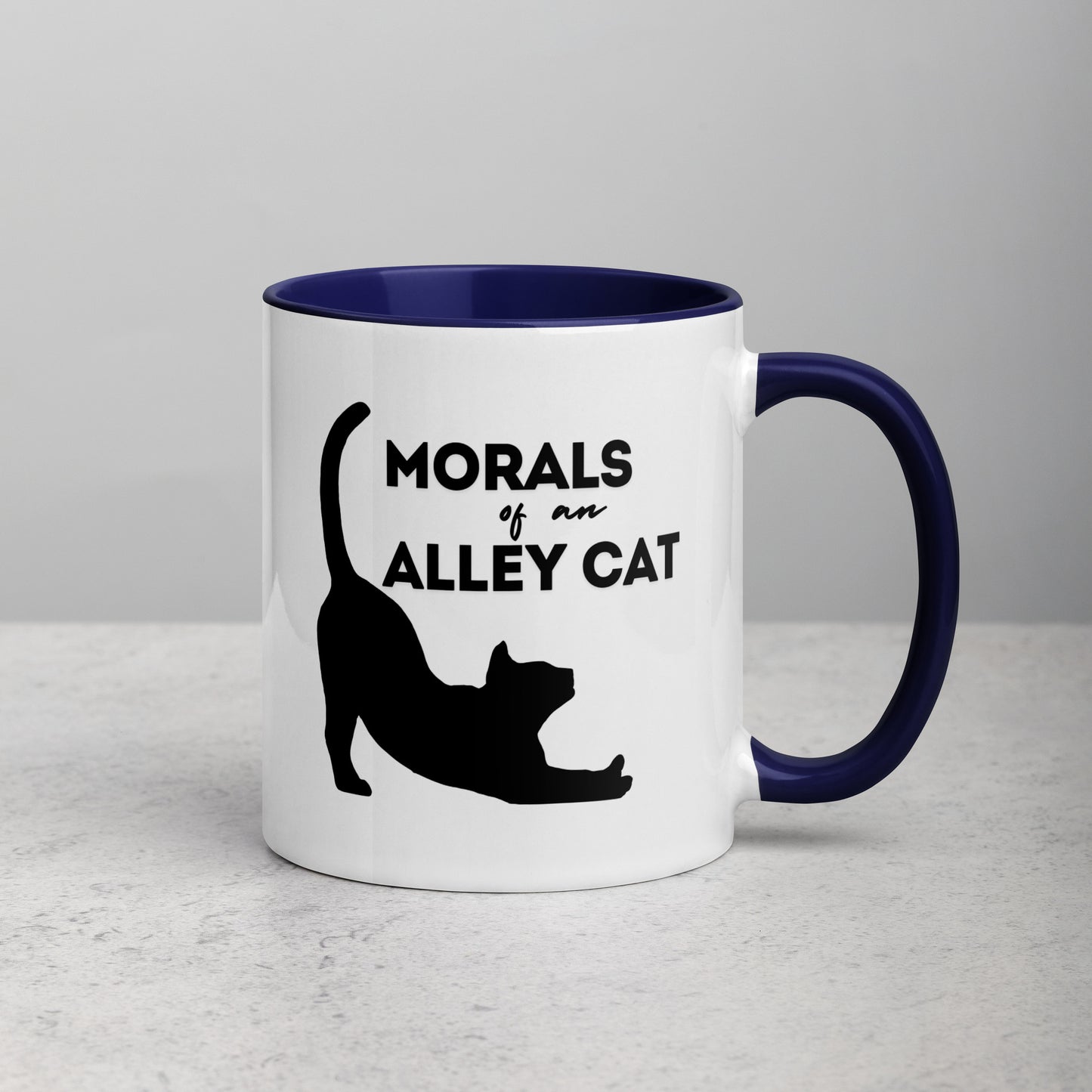 Morals of an Alley Cat Mug with Color Inside