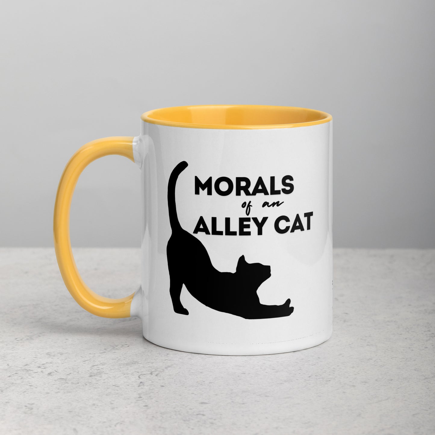 Morals of an Alley Cat Mug with Color Inside