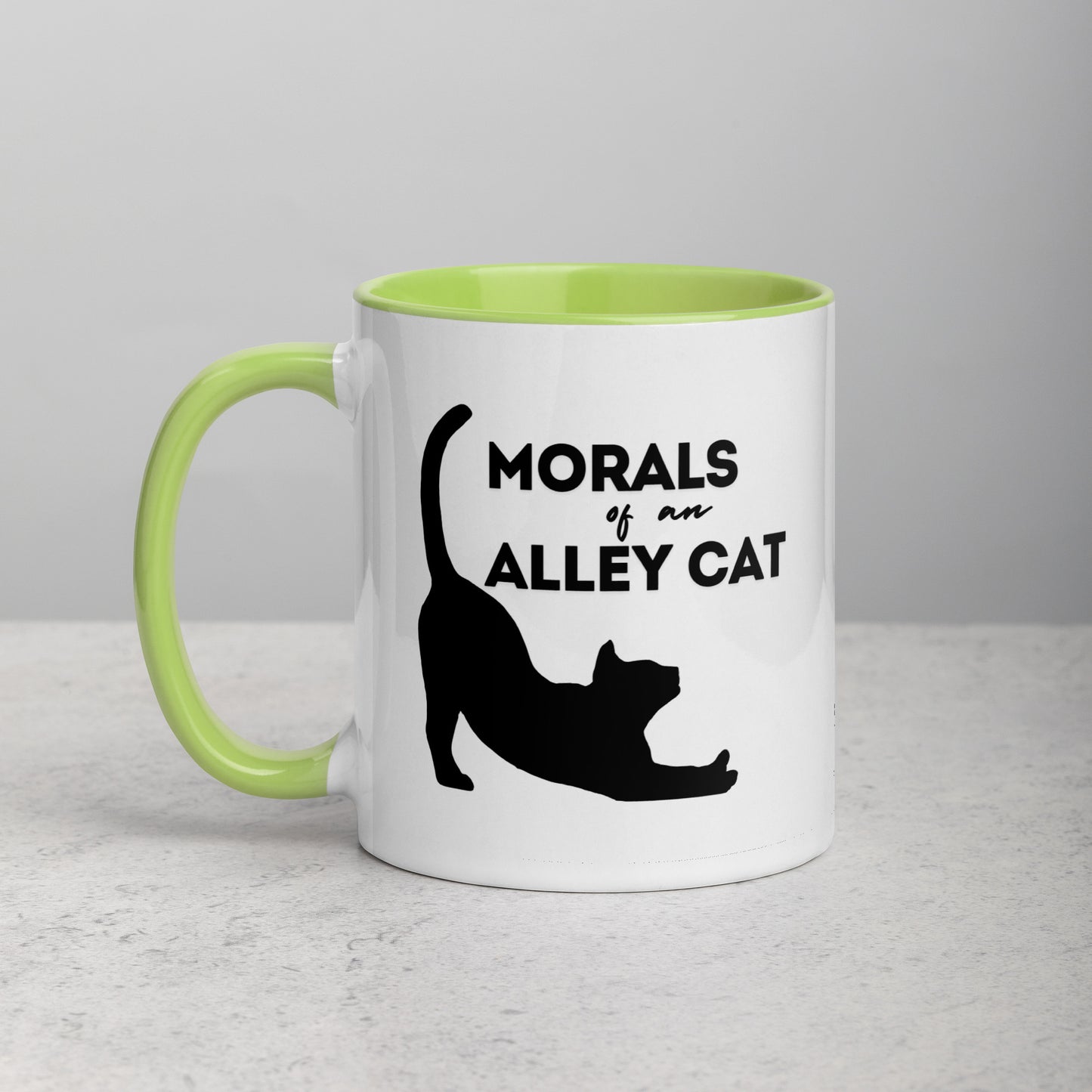 Morals of an Alley Cat Mug with Color Inside