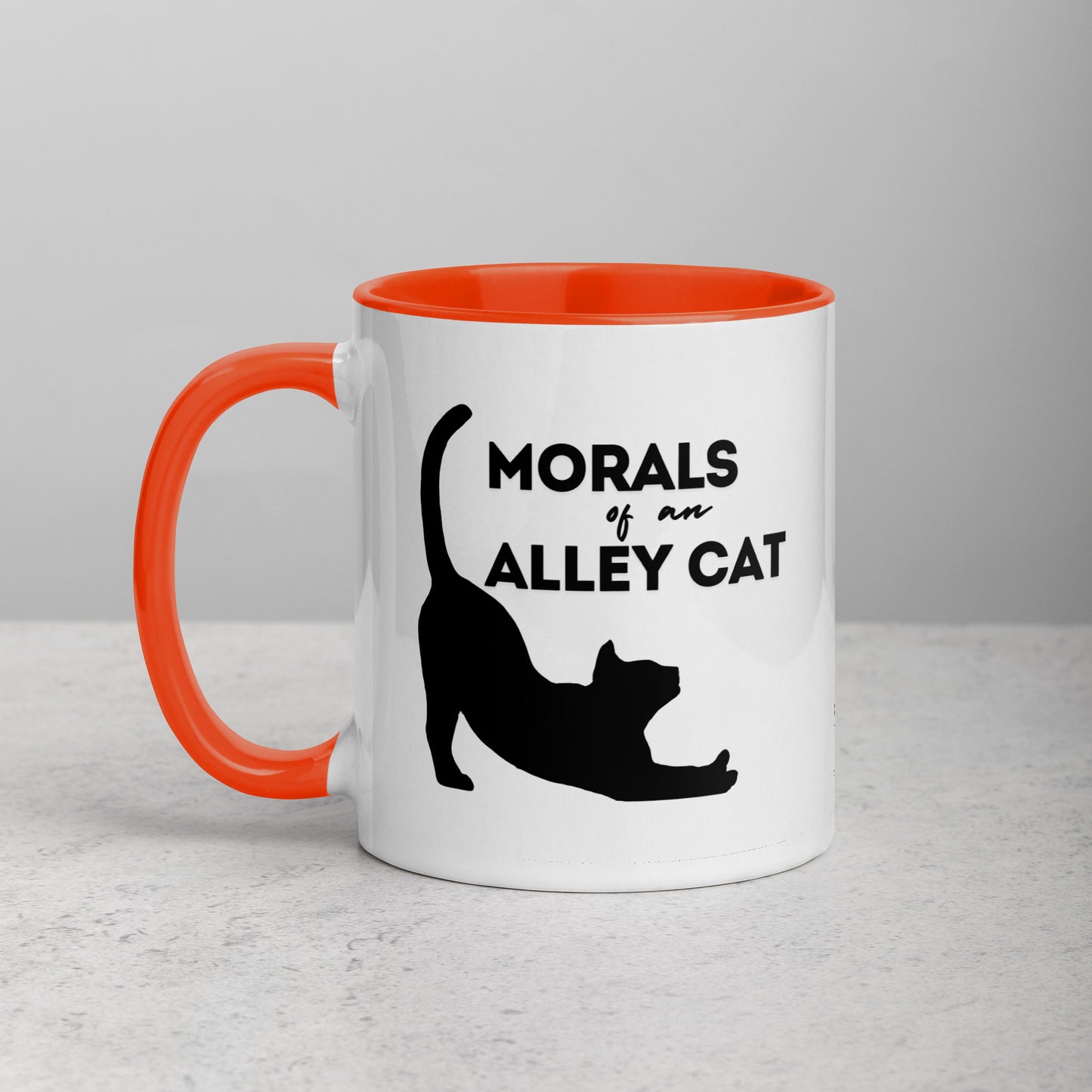 Morals of an Alley Cat Mug with Color Inside