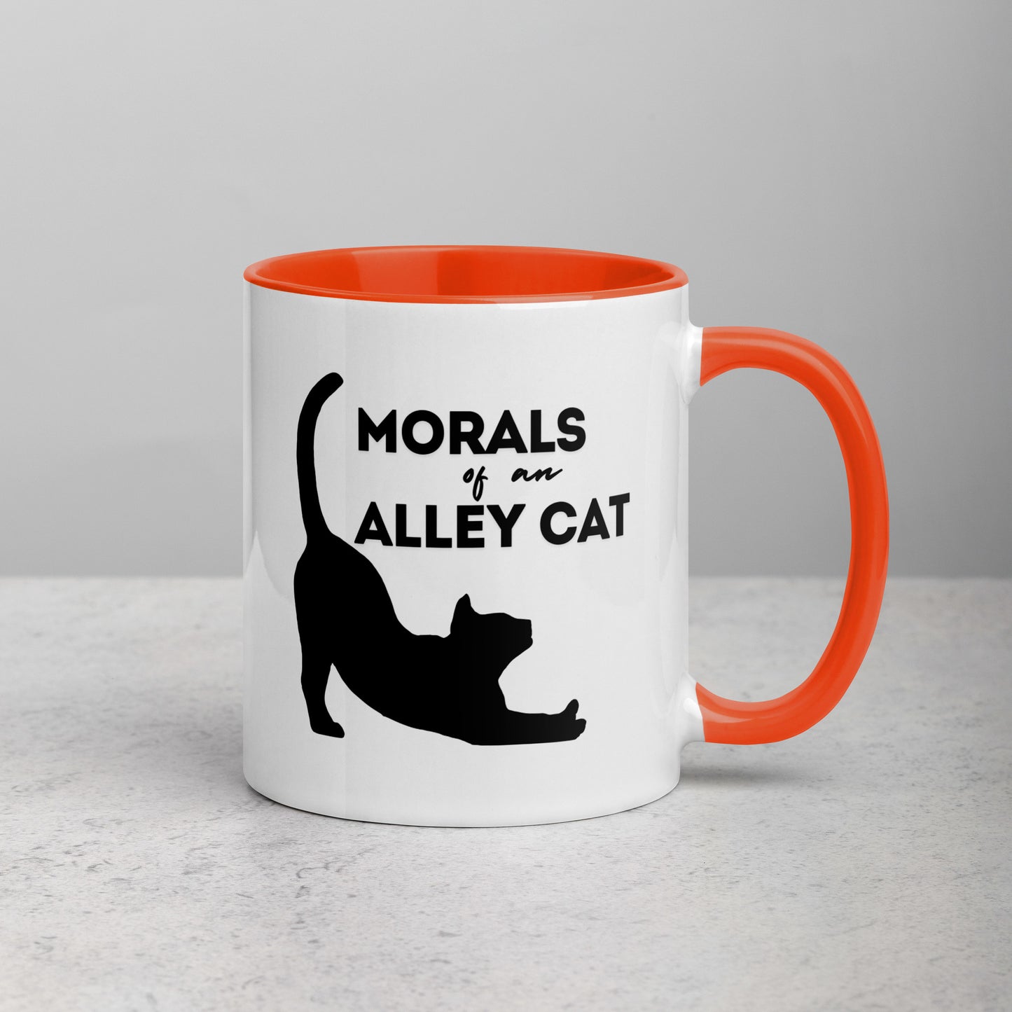 Morals of an Alley Cat Mug with Color Inside