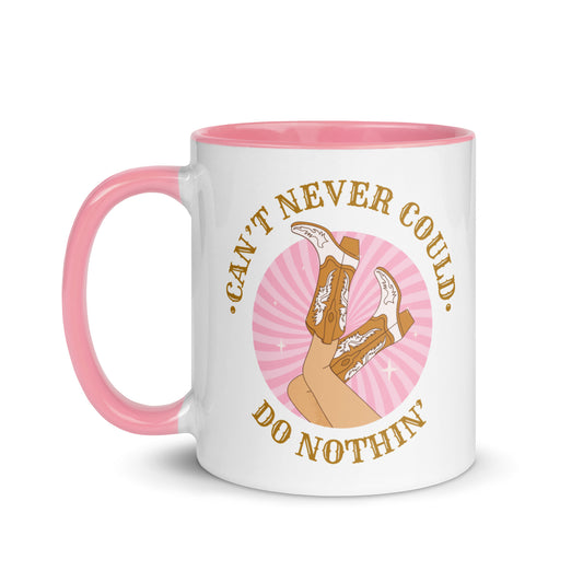 Can't Never Could Cowgirl Mug with Color Inside