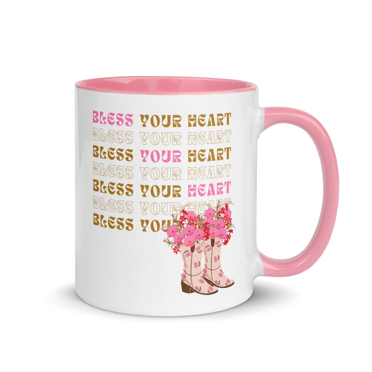 Bless your Heart - Flowers Mug with Color Inside