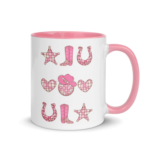Disco Cowgirl Mug with Color Inside