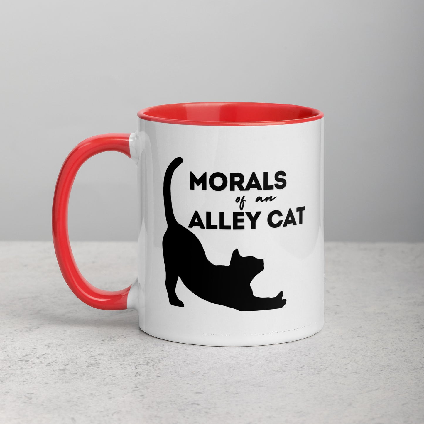 Morals of an Alley Cat Mug with Color Inside