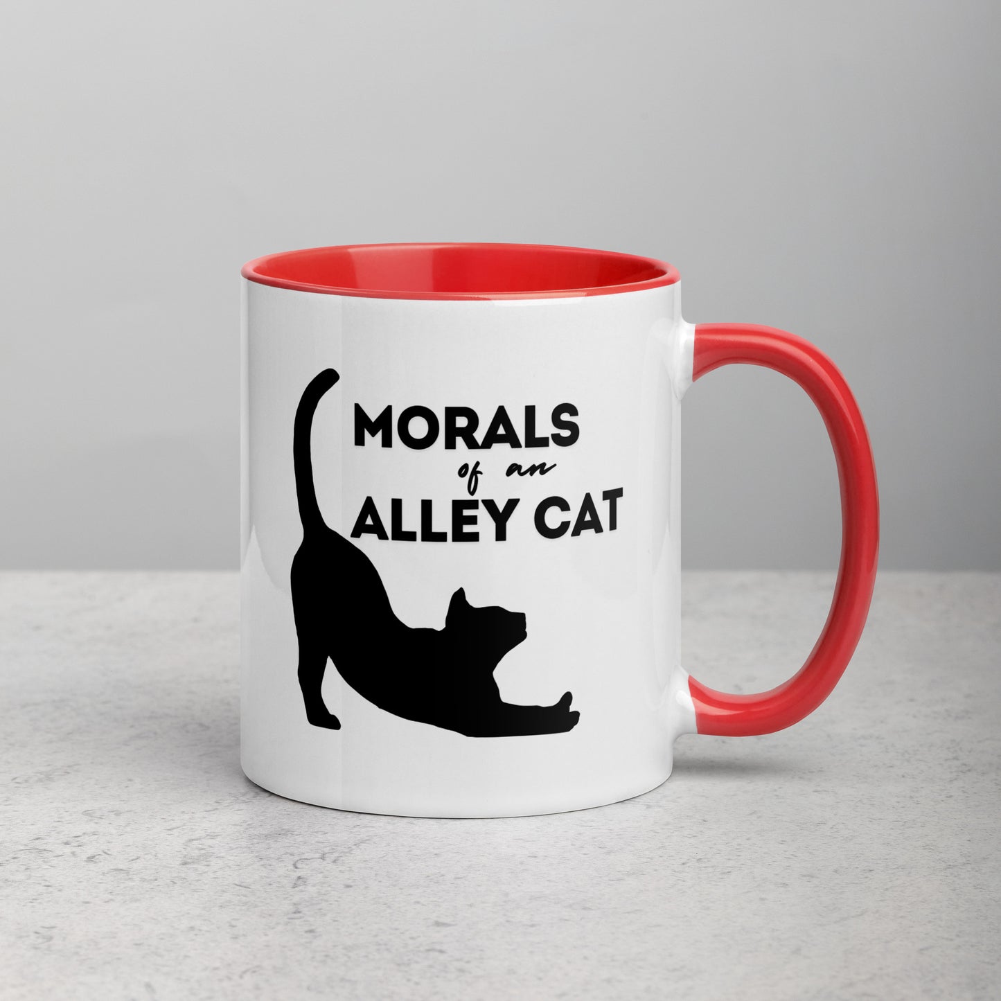 Morals of an Alley Cat Mug with Color Inside