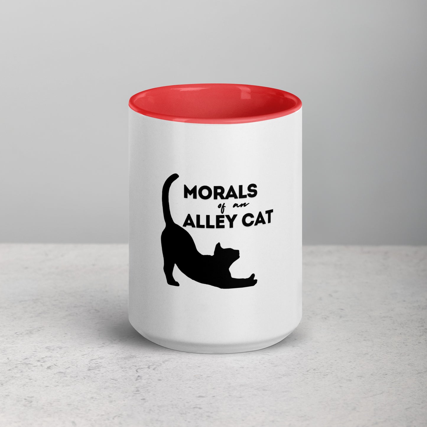 Morals of an Alley Cat Mug with Color Inside