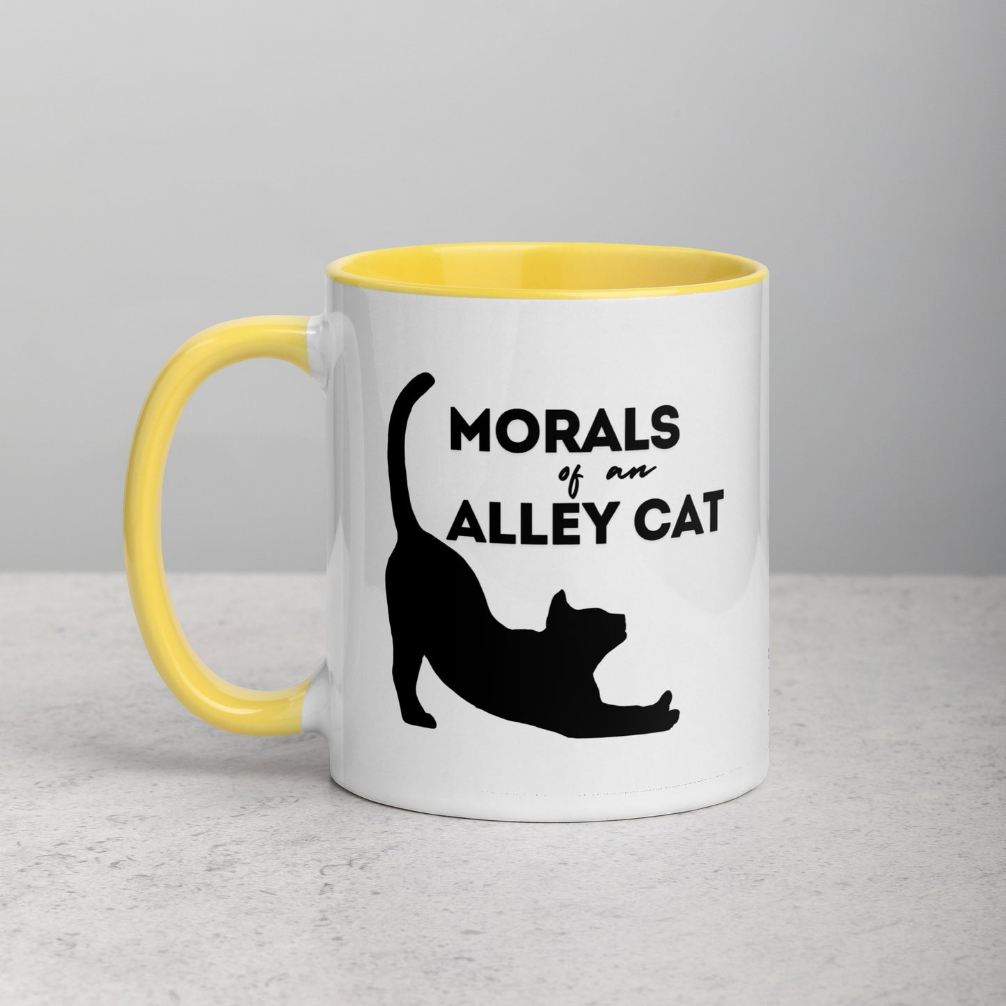 Morals of an Alley Cat Mug with Color Inside