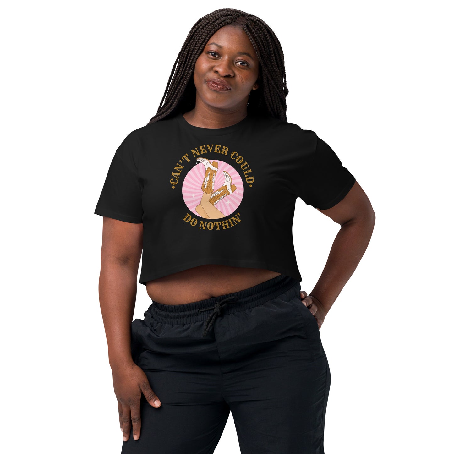 Can't Never Could Cowgirl Women’s crop top