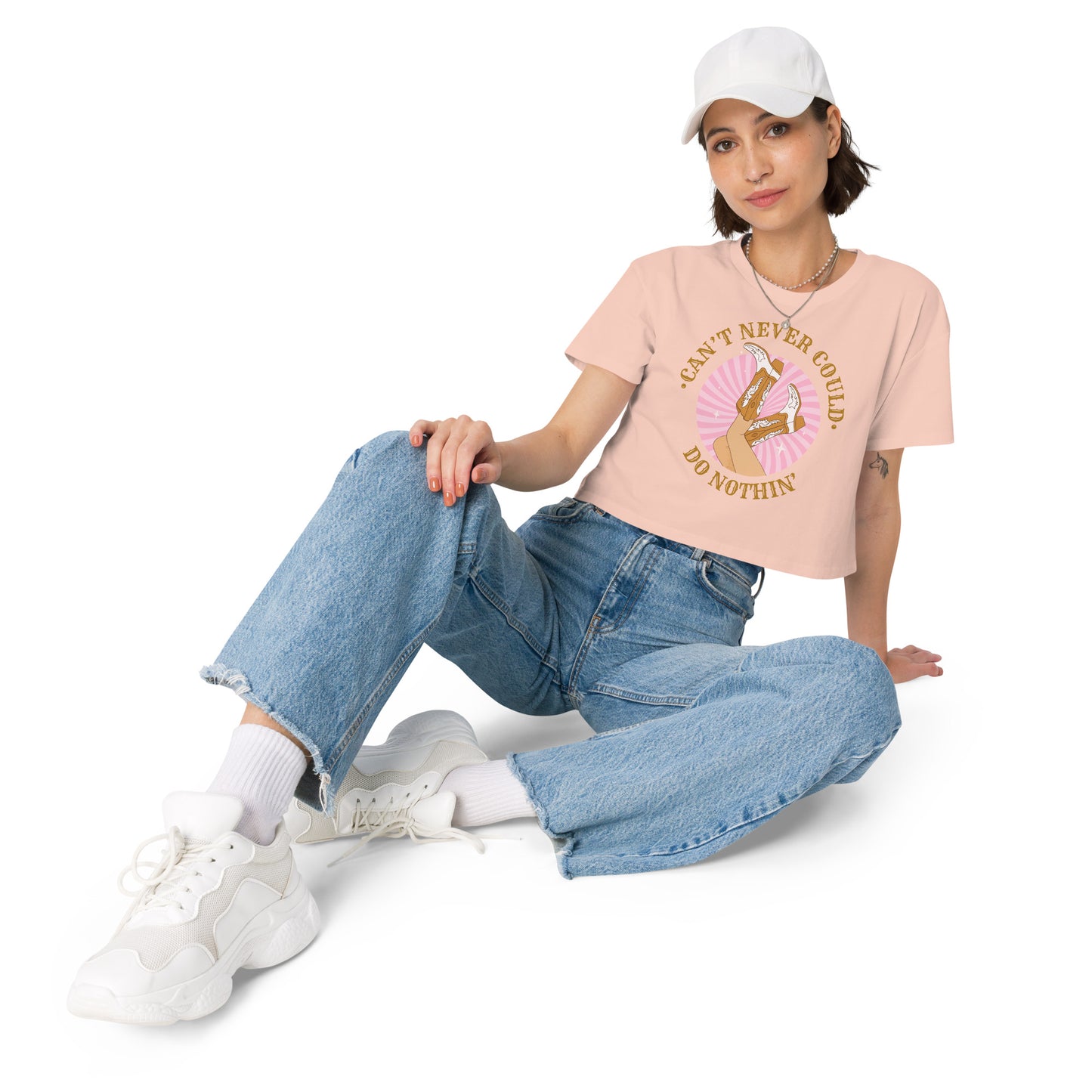 Can't Never Could Cowgirl Women’s crop top