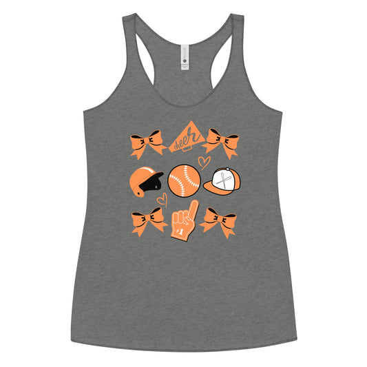 Tennessee Orange Baseball Cheer Women's Racerback Tank