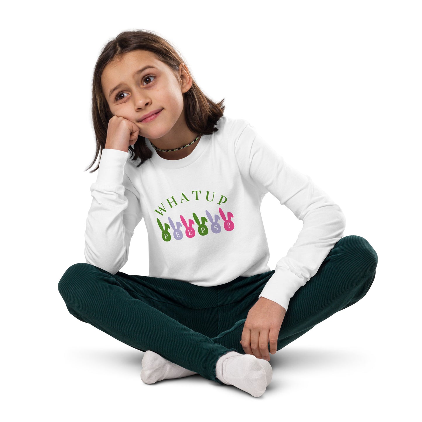 What Up Peeps? Youth long sleeve tee