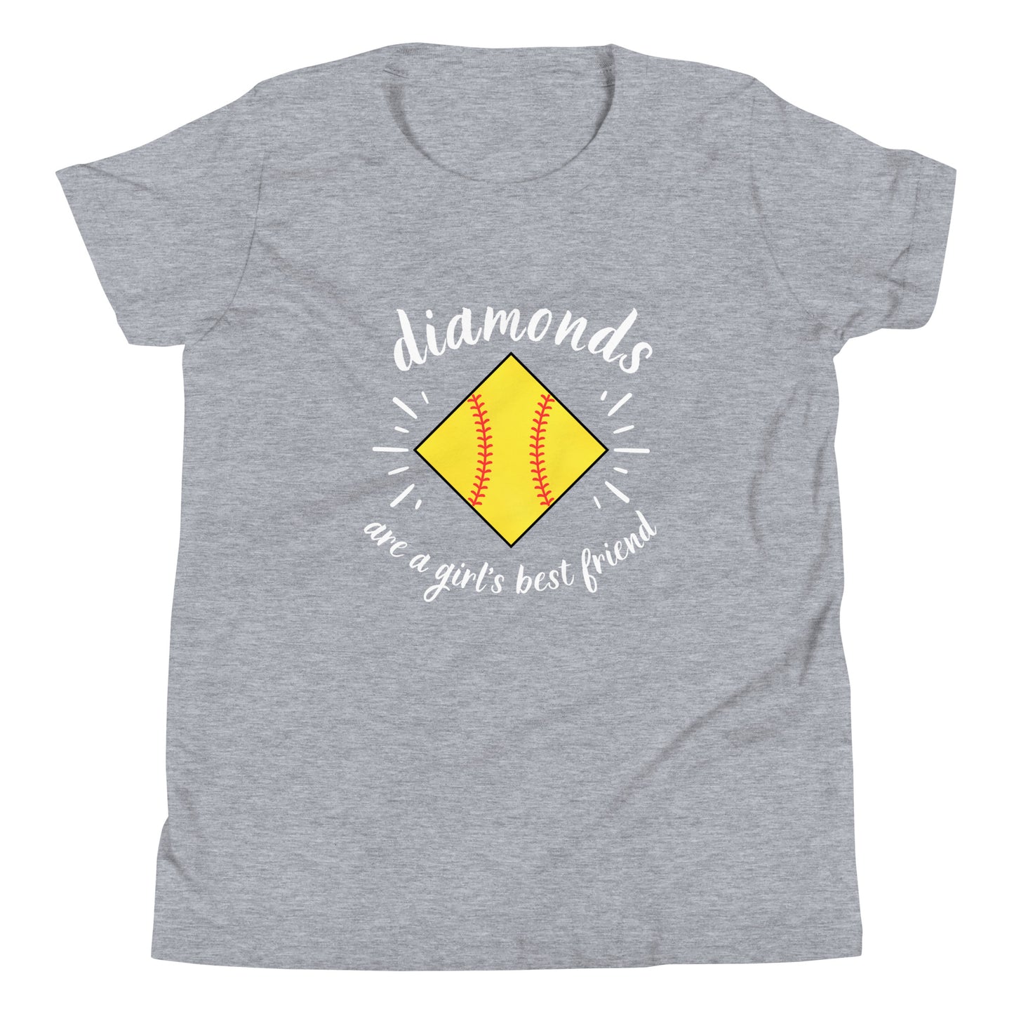 Diamonds are a Girl's Best Friend white Youth Short Sleeve T-Shirt