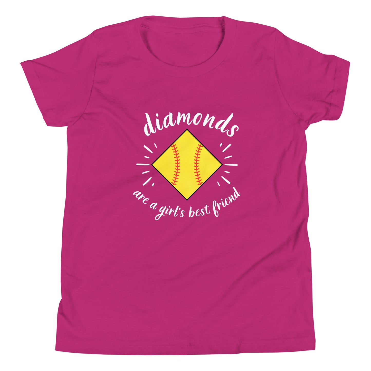 Diamonds are a Girl's Best Friend white Youth Short Sleeve T-Shirt