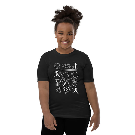 Softball Doodles Youth Short Sleeve T-Shirt