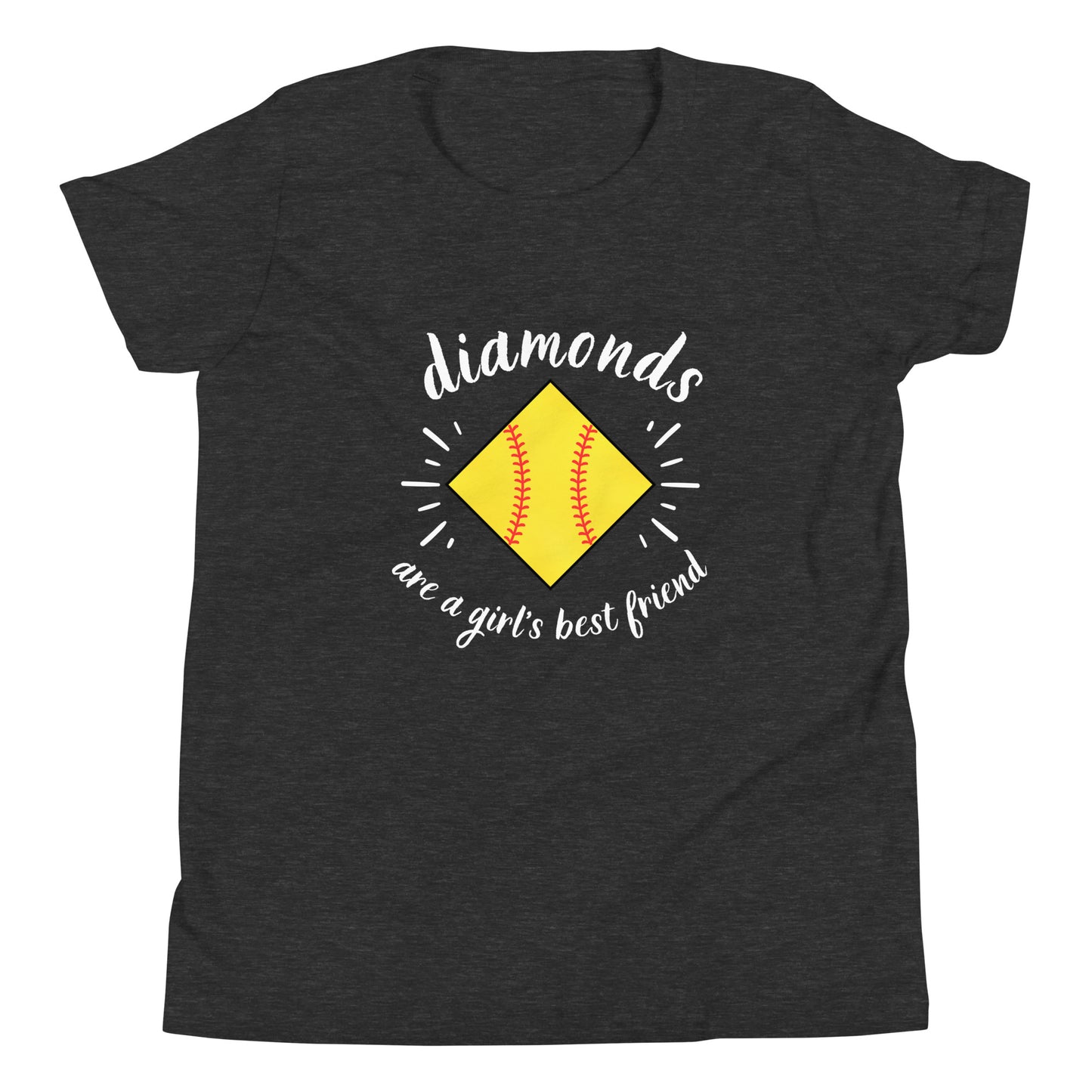 Diamonds are a Girl's Best Friend white Youth Short Sleeve T-Shirt