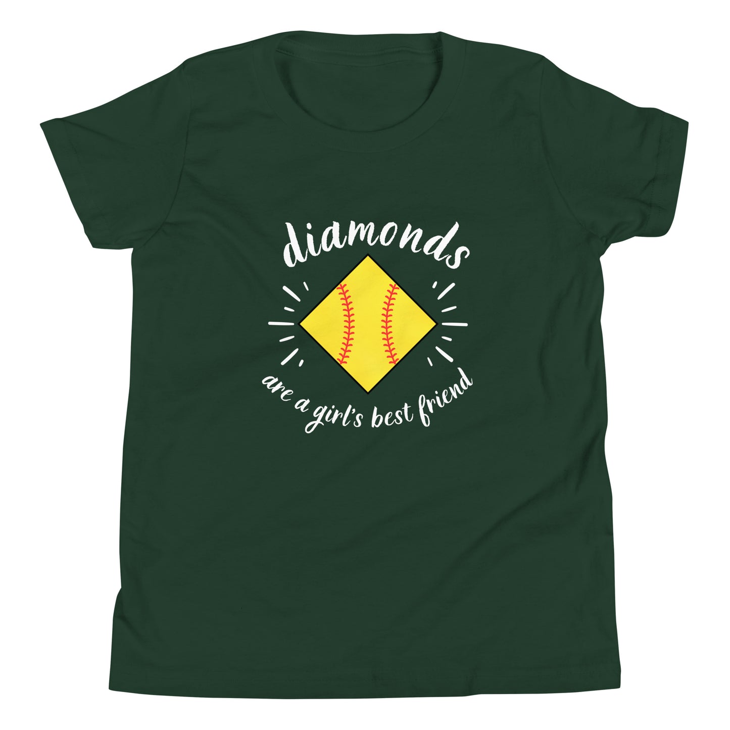 Diamonds are a Girl's Best Friend white Youth Short Sleeve T-Shirt
