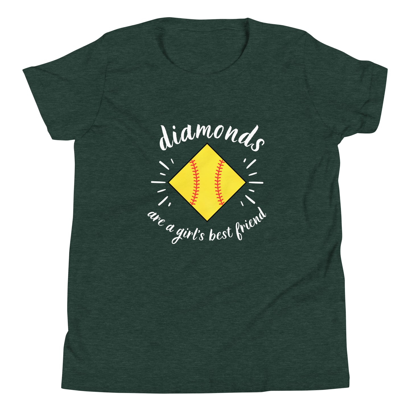Diamonds are a Girl's Best Friend white Youth Short Sleeve T-Shirt
