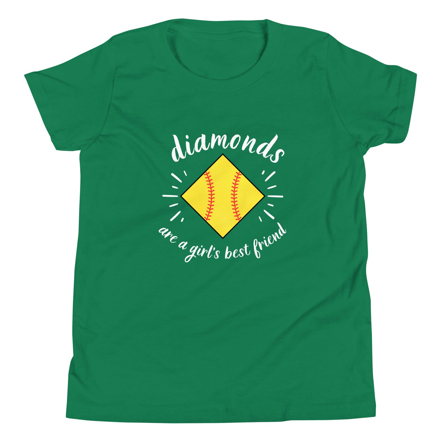 Diamonds are a Girl's Best Friend white Youth Short Sleeve T-Shirt