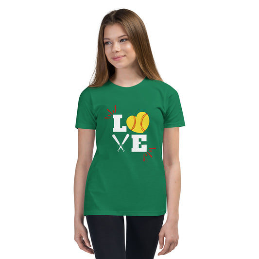 Softball LOVE Youth Short Sleeve T-Shirt