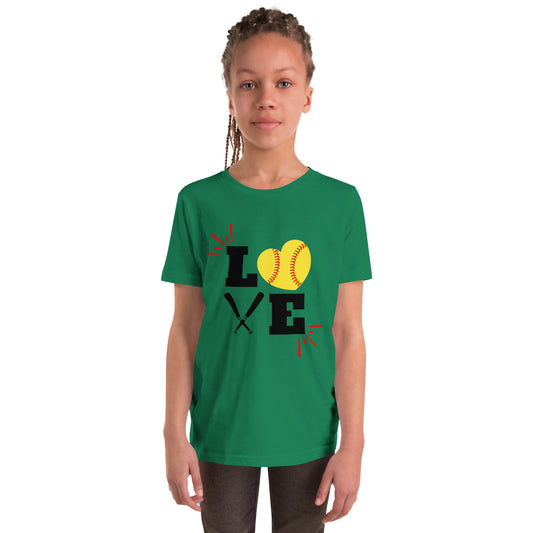 Softball LOVE BlackYouth Short Sleeve T-Shirt