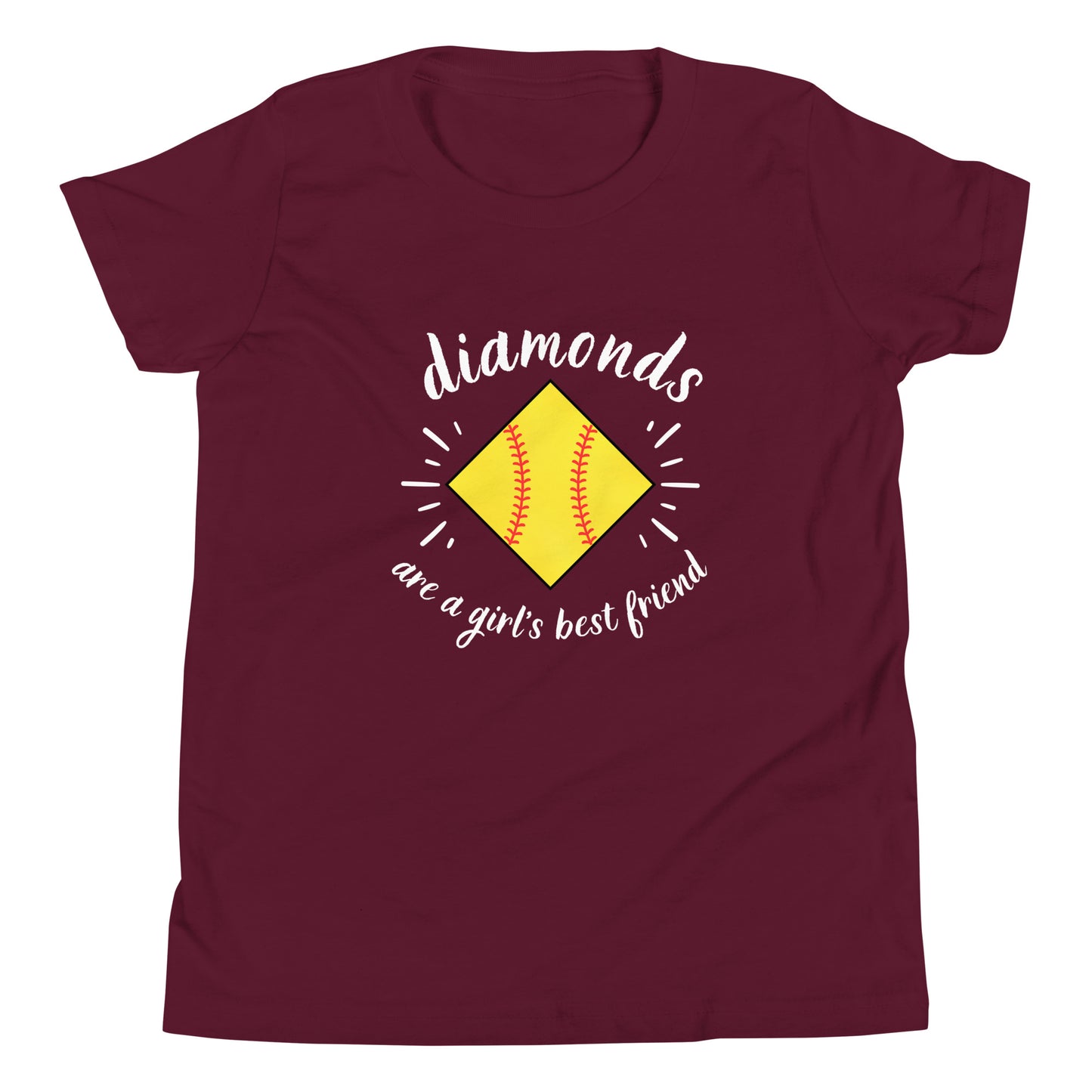 Diamonds are a Girl's Best Friend white Youth Short Sleeve T-Shirt