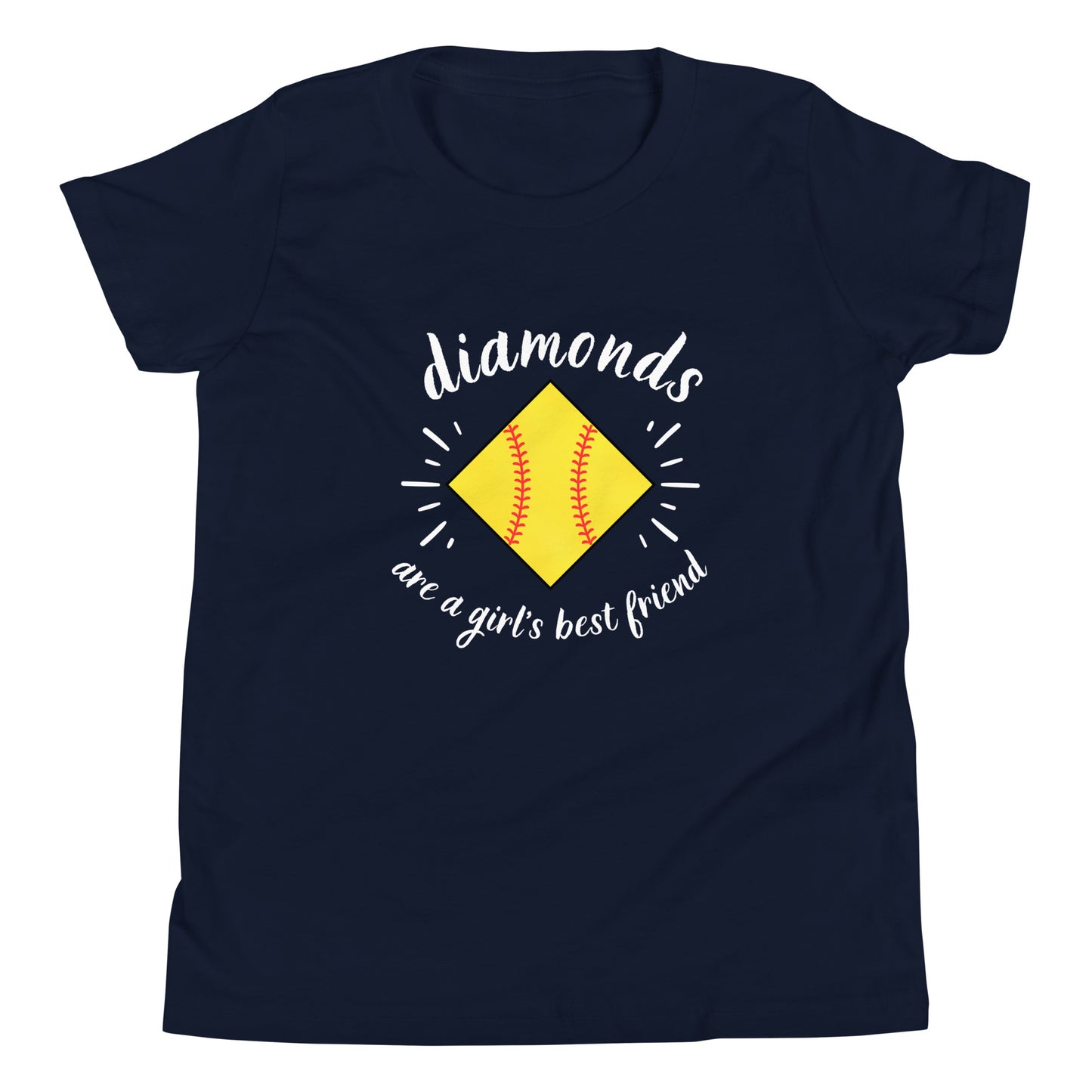 Diamonds are a Girl's Best Friend white Youth Short Sleeve T-Shirt