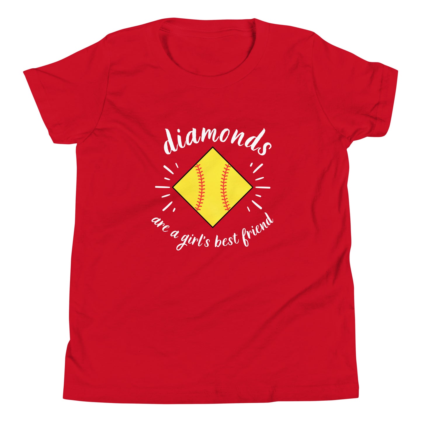 Diamonds are a Girl's Best Friend white Youth Short Sleeve T-Shirt