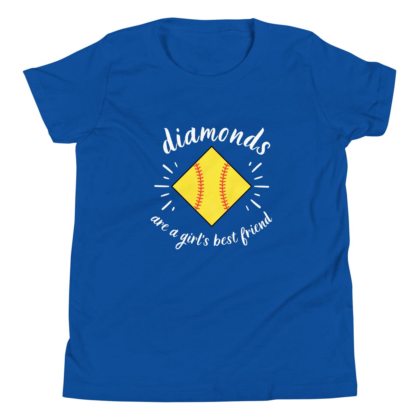 Diamonds are a Girl's Best Friend white Youth Short Sleeve T-Shirt